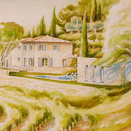 Louis faye artiste peintre aquarelle domaine santa duc gigondas